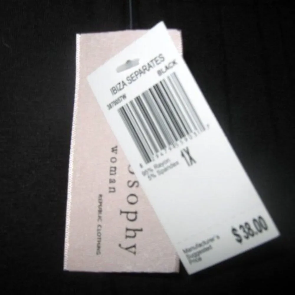 Philosophy Ibiza Seperates Black 1X Skirt NWT